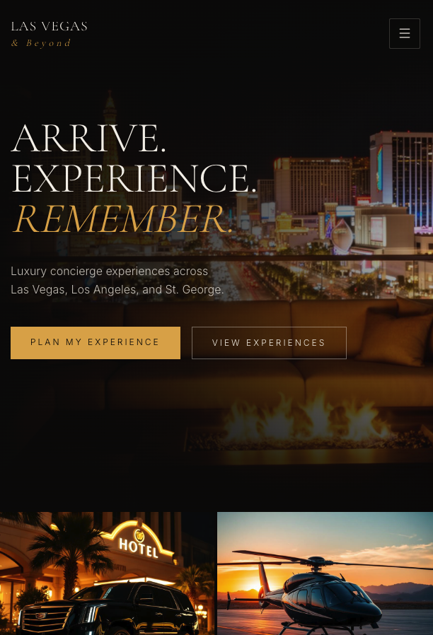 Las Vegas & Beyond website designed by Nogueras Designs (ND.Builds)