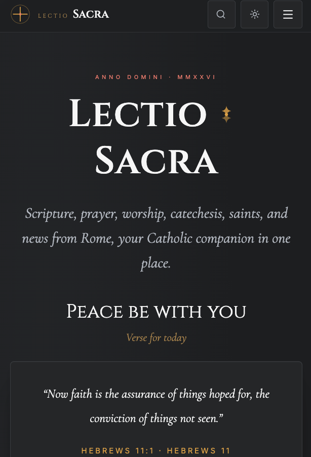 Lectio Sacra website designed by Nogueras Designs (ND.Builds)